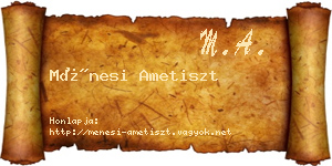 Ménesi Ametiszt névjegykártya